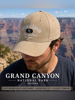 Grand Canyon Nat Park adjustable baseball cap microsuede-look polyester fabric